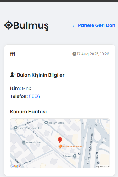 Viewing alerts and messages from finders